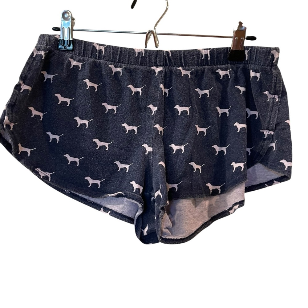Victoria’s Secret Blue Flannel Sleep Pajama Lounge Shorts Dog Logo Size: XS